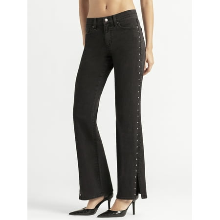 Jessica Simpson Women's Rosa Studded Relaxed Straight Leg Jeans, 31.5” Inseam, Sizes 2-16