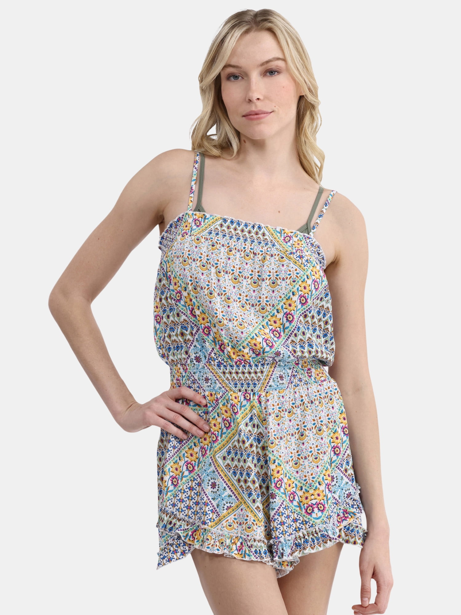 Jessica Simpson Women’s Ruffle Coverup Romper, Sizes XS-XXL - Walmart.com