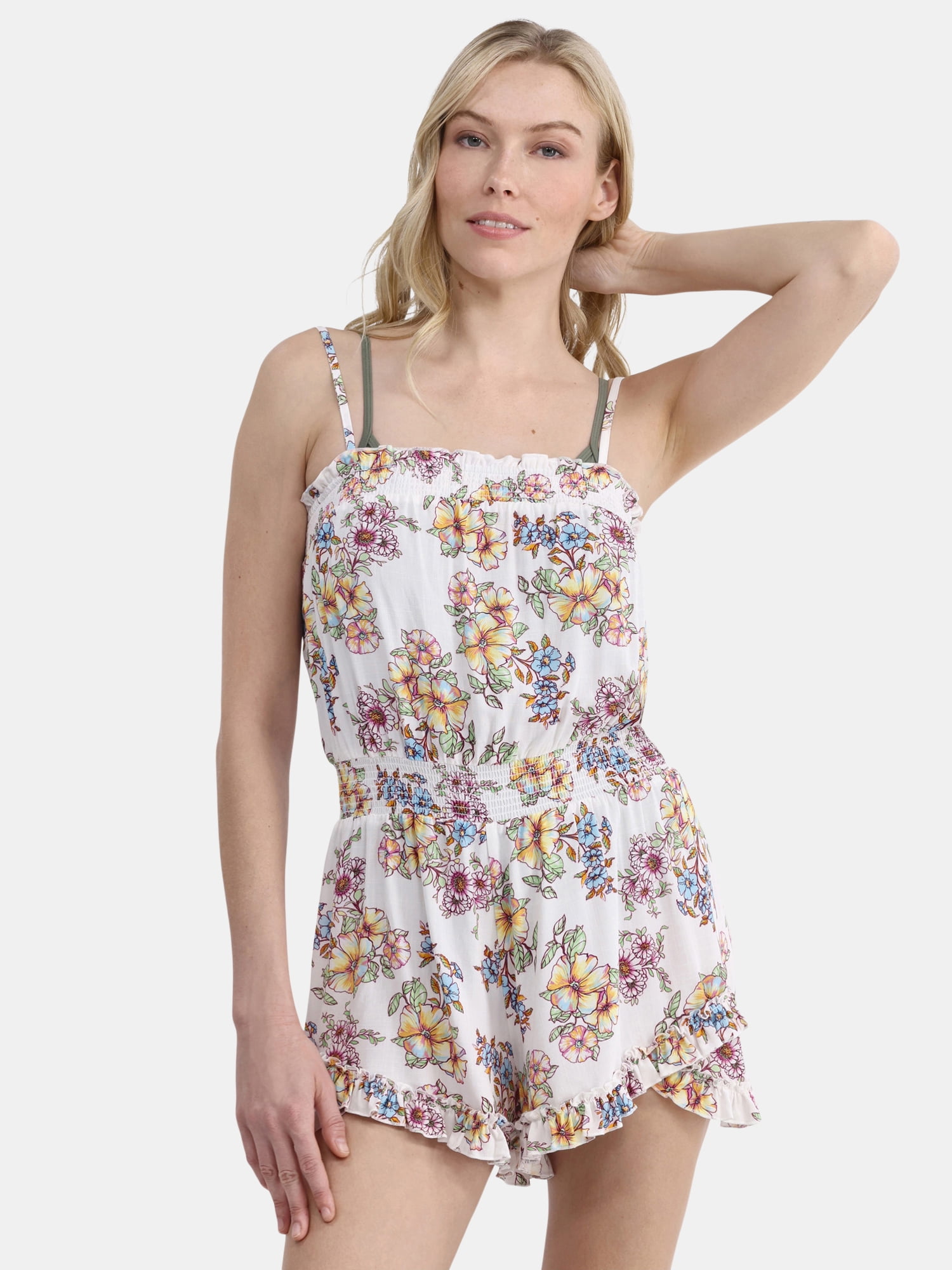 Jessica Simpson Women’s Ruffle Coverup Romper, Sizes XS-XXL - Walmart.com