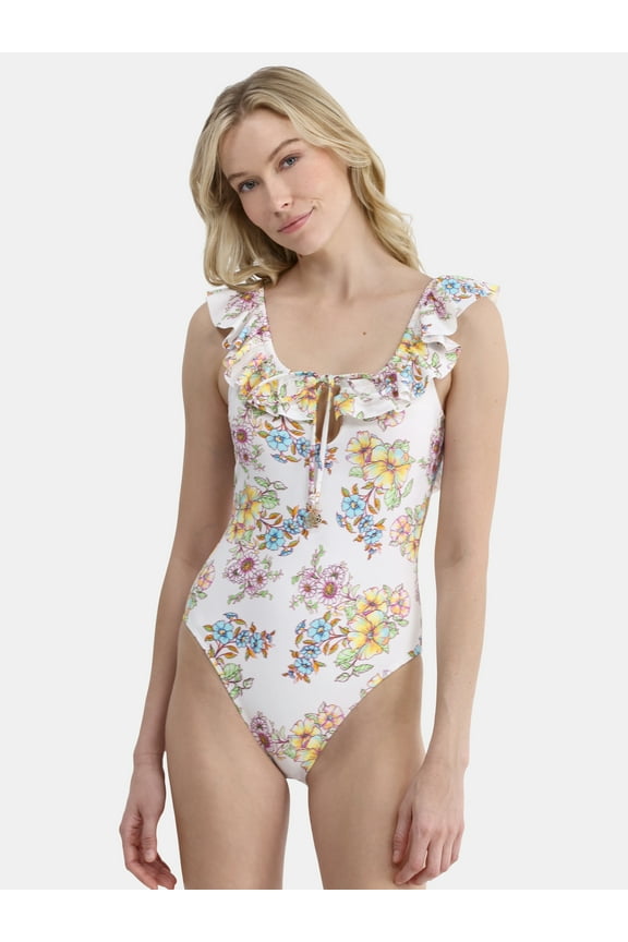 Women’s Ruffle One Piece Swimsuit, Sizes XS-XXL