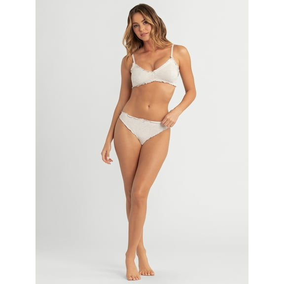 Jessica Simpson Women's Ruffle Rib Bralette, Size S-XXXL