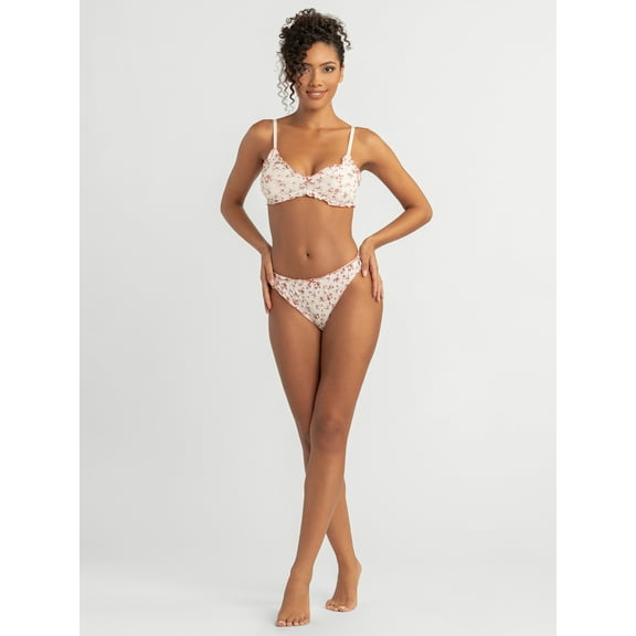 Jessica Simpson Women's Ruffle Rib Cheeky, 2-Pack, Size S-XXXL