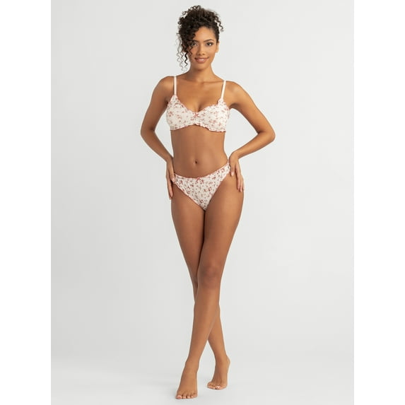 Jessica Simpson Women's Ruffle Rib Cheeky, 2-Pack, Size S-XXXL