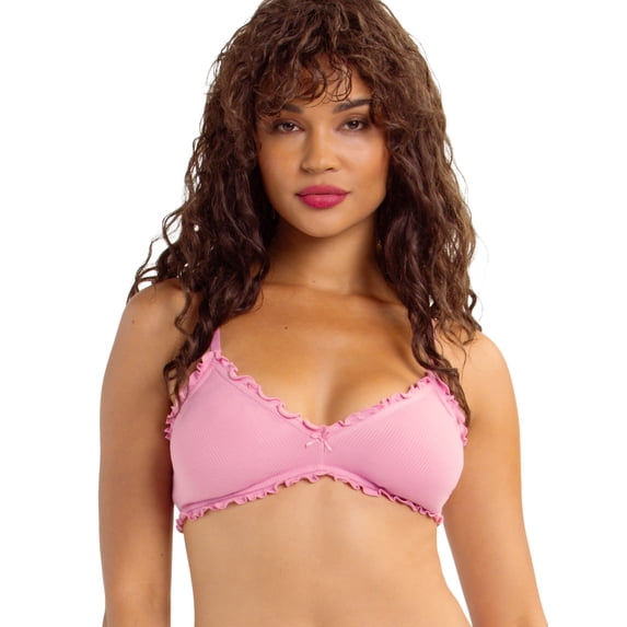 Jessica Simpson Women's Ruffled Rib Bralette, Size S-XXXL