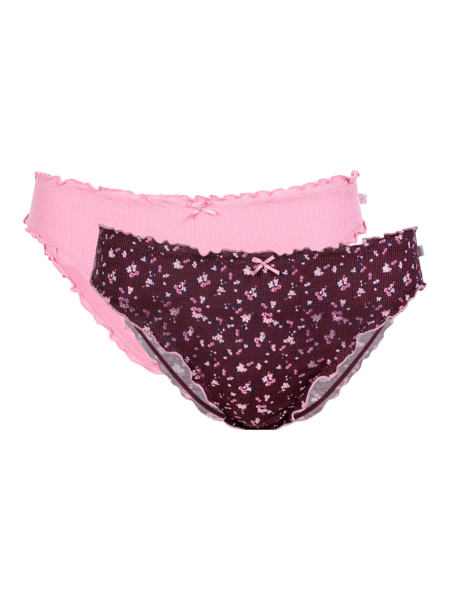 Jessica Simpson Women's Ruffled Rib Cheeky, 2-Pack, Size S-XXXL