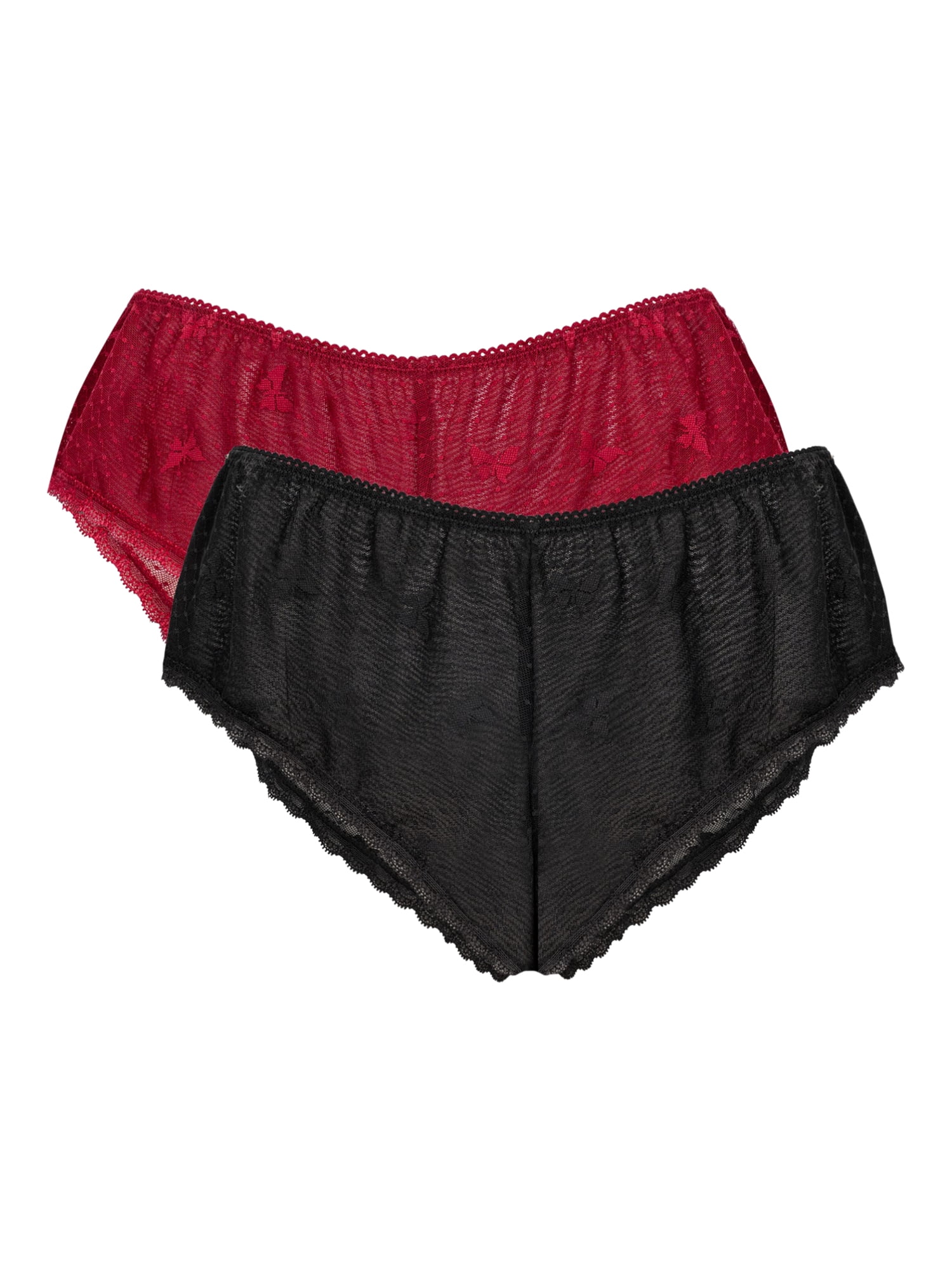Jessica Simpson Women's Sheer Mesh Hi-Cut Panty, 2-Pack, Size S-XXXL