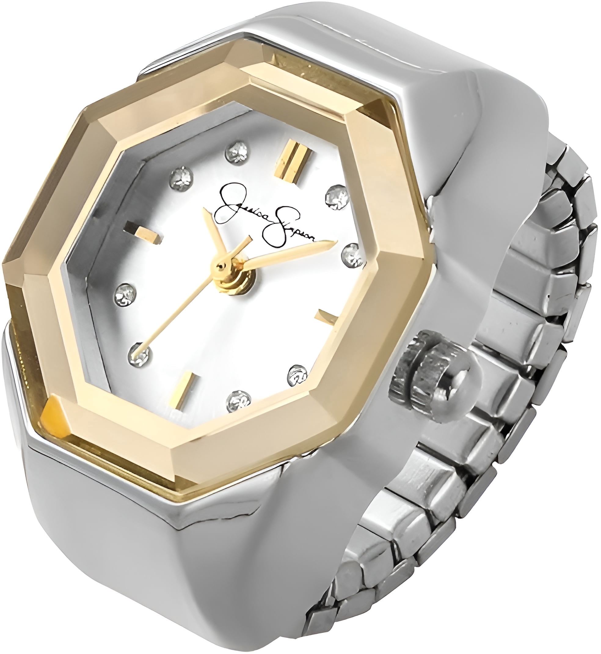Silver Ring Watch for Women – Adjustable Stretch Band Finger  display picture 1