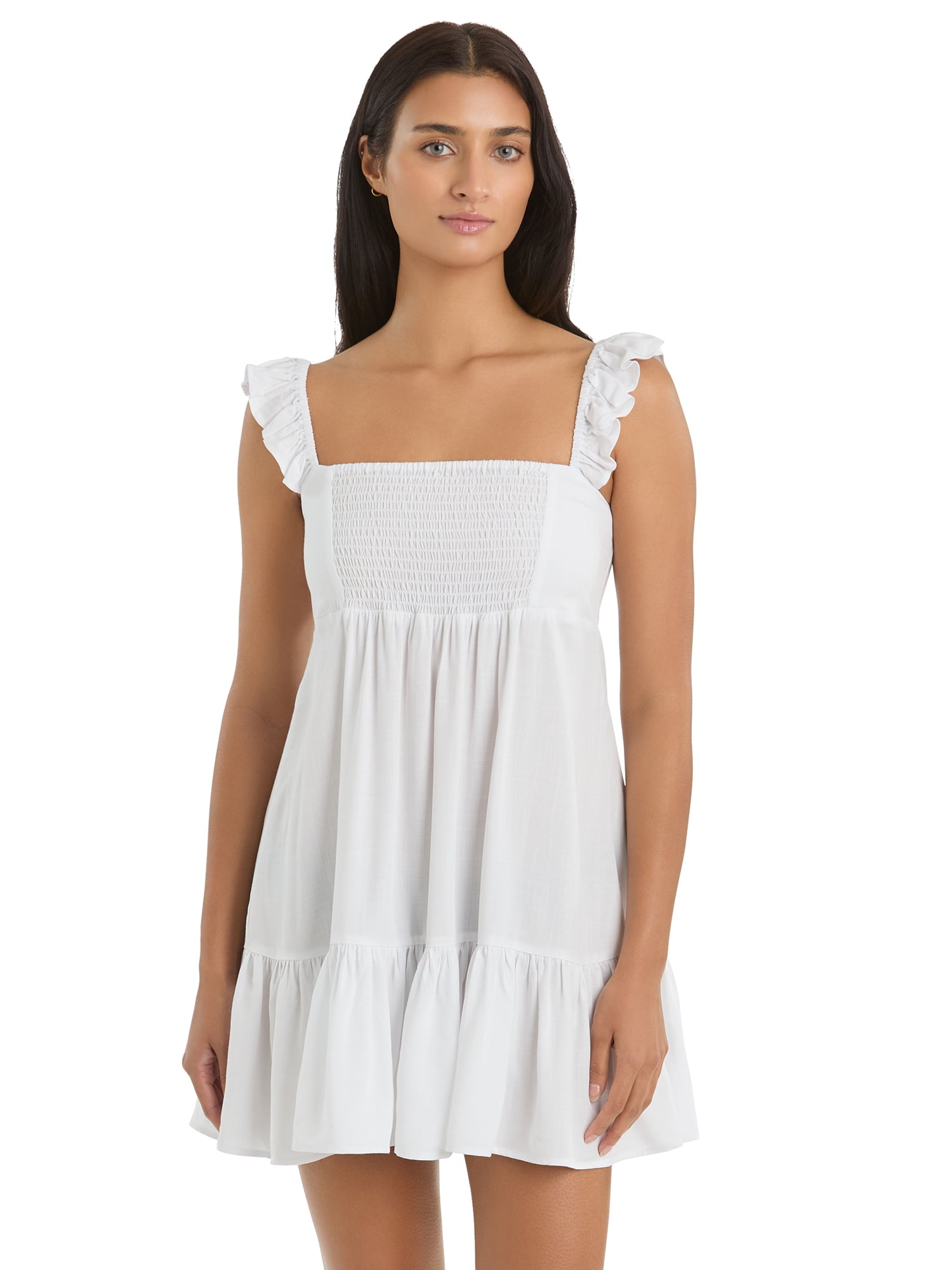 Jessica Simpson Women's Smocked Coverup Dress, Sizes XS-2XL