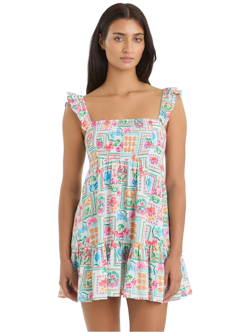 Jessica Simpson Women's Smocked Coverup Dress, Sizes XS-2XL