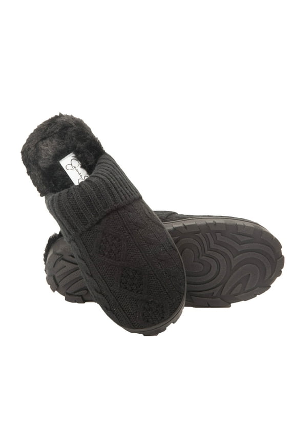Women's Soft Cable Knit Slippers With Indoor/Outdoor Sole