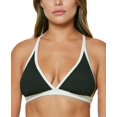 thumbnail image 1 of Jessica Simpson Women's Standard Bikini Top Swimwear Black/Cream Triangle, D, 1 of 4