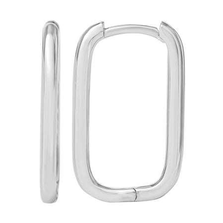 Jessica Simpson Women’s Sterling Silver Rectangular Hoop Earrings