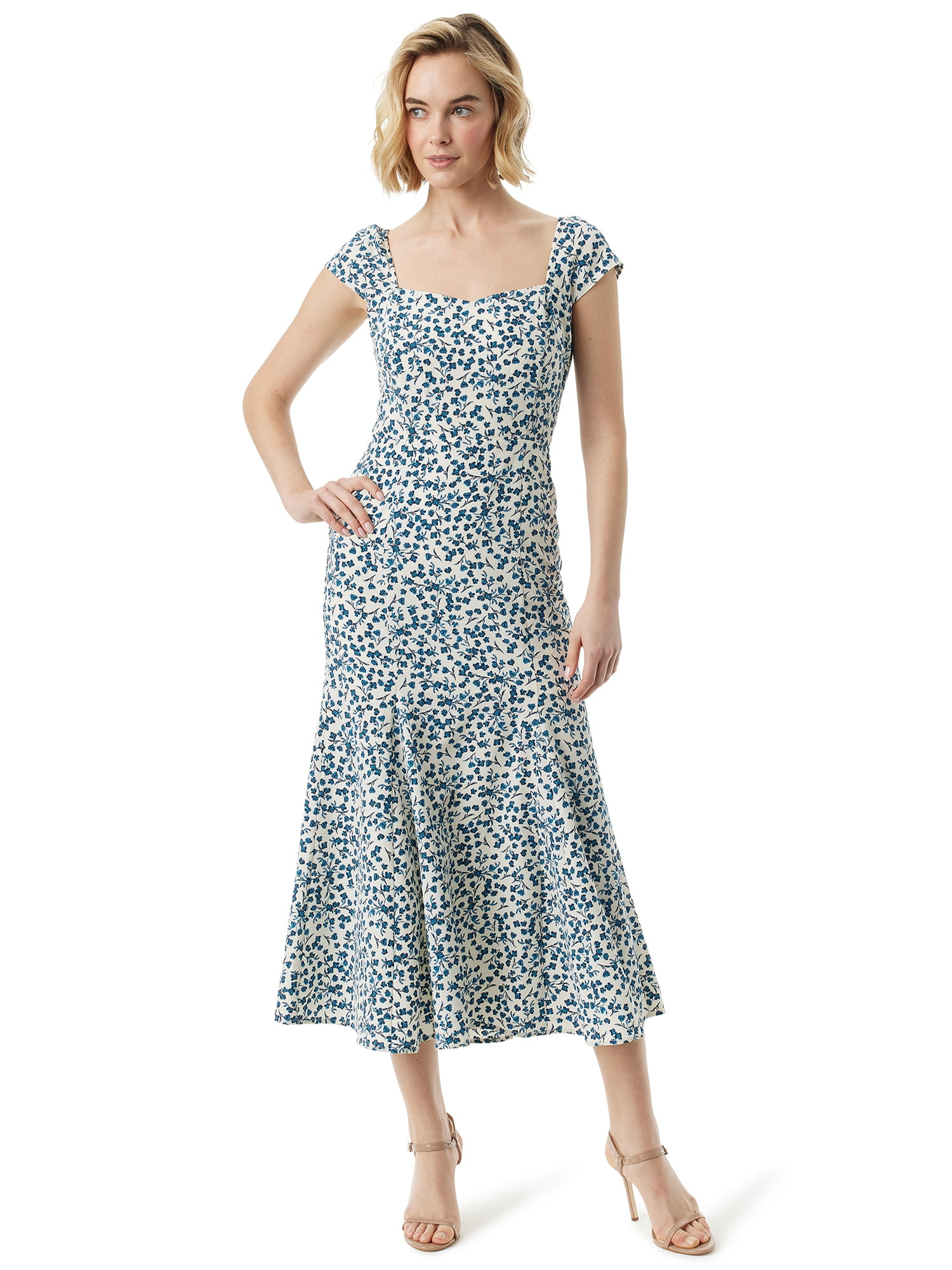 Jessica Simpson Women's Sundress Floral Print Short Sleeve Dress