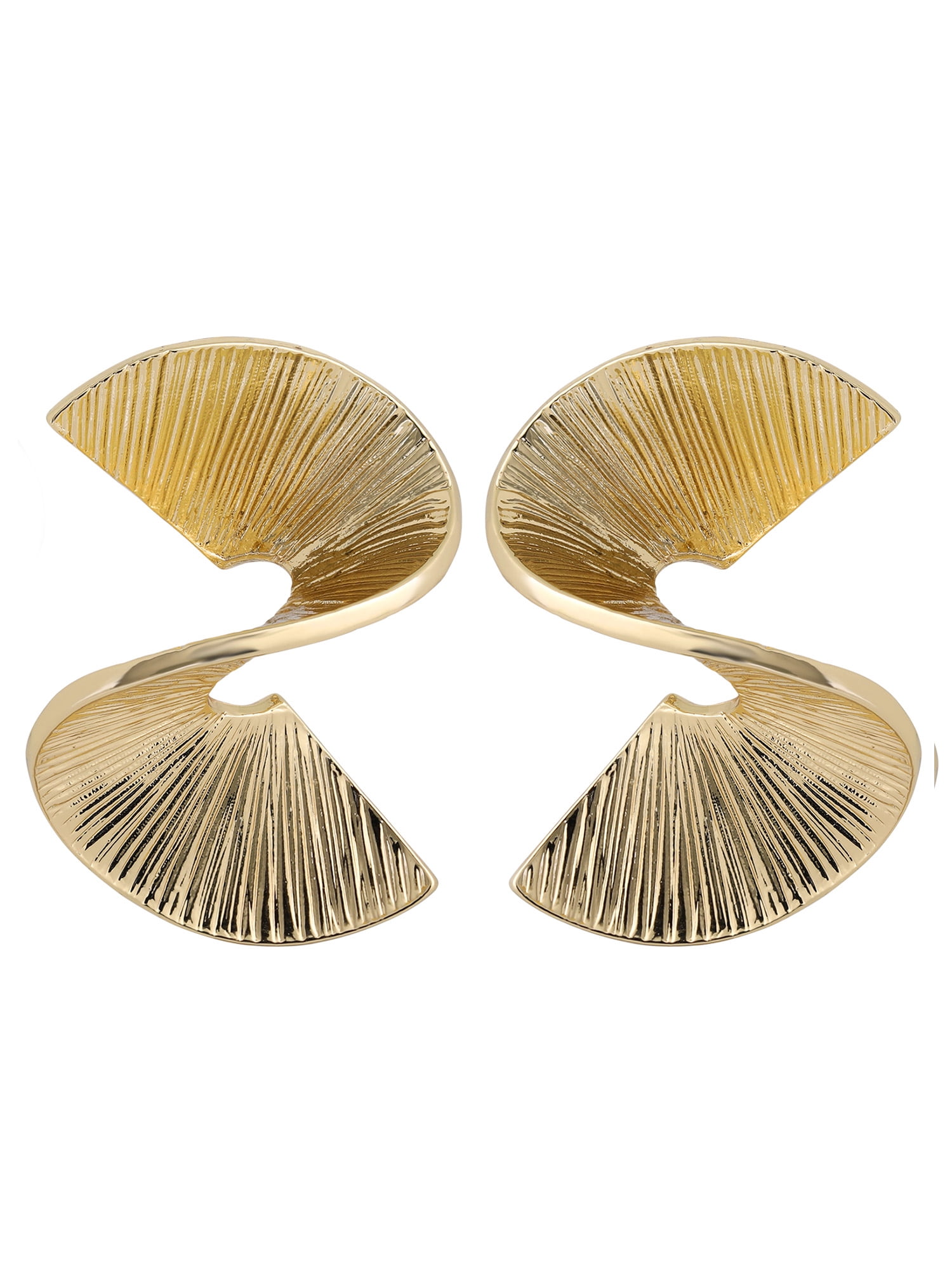 Jessica Simpson Gold Abstract Fan Statement Women's Earrings