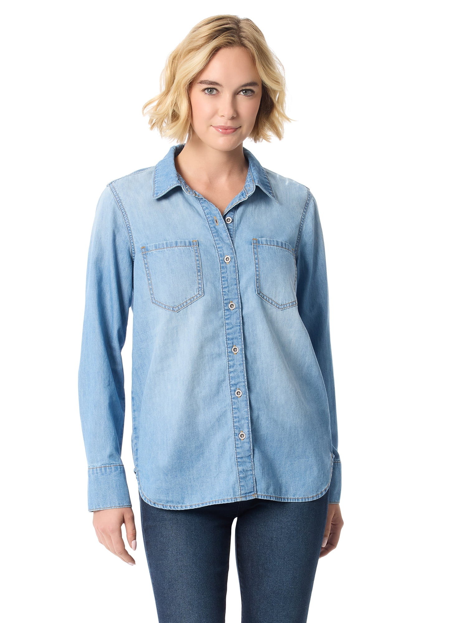 Jessica Simpson Women's Tie Front Button Up Shirt , Sizes XS-XL