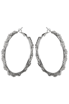 Women's Twisted Hoop Rhinestone Earrings
