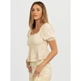 thumbnail image 1 of Jessica Simpson Women's and Women's Plus Waverly Cotton Smocked Blouse, Sizes XS-4X, 1 of 9