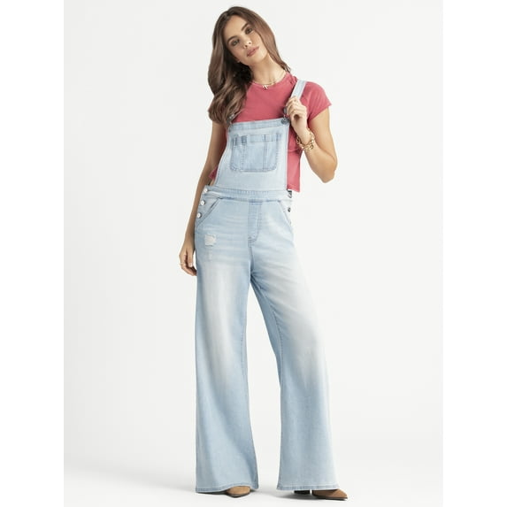 Jessica Simpson Women's Wide Leg Overalls, 32.5" Inseam, Sizes XS-XL
