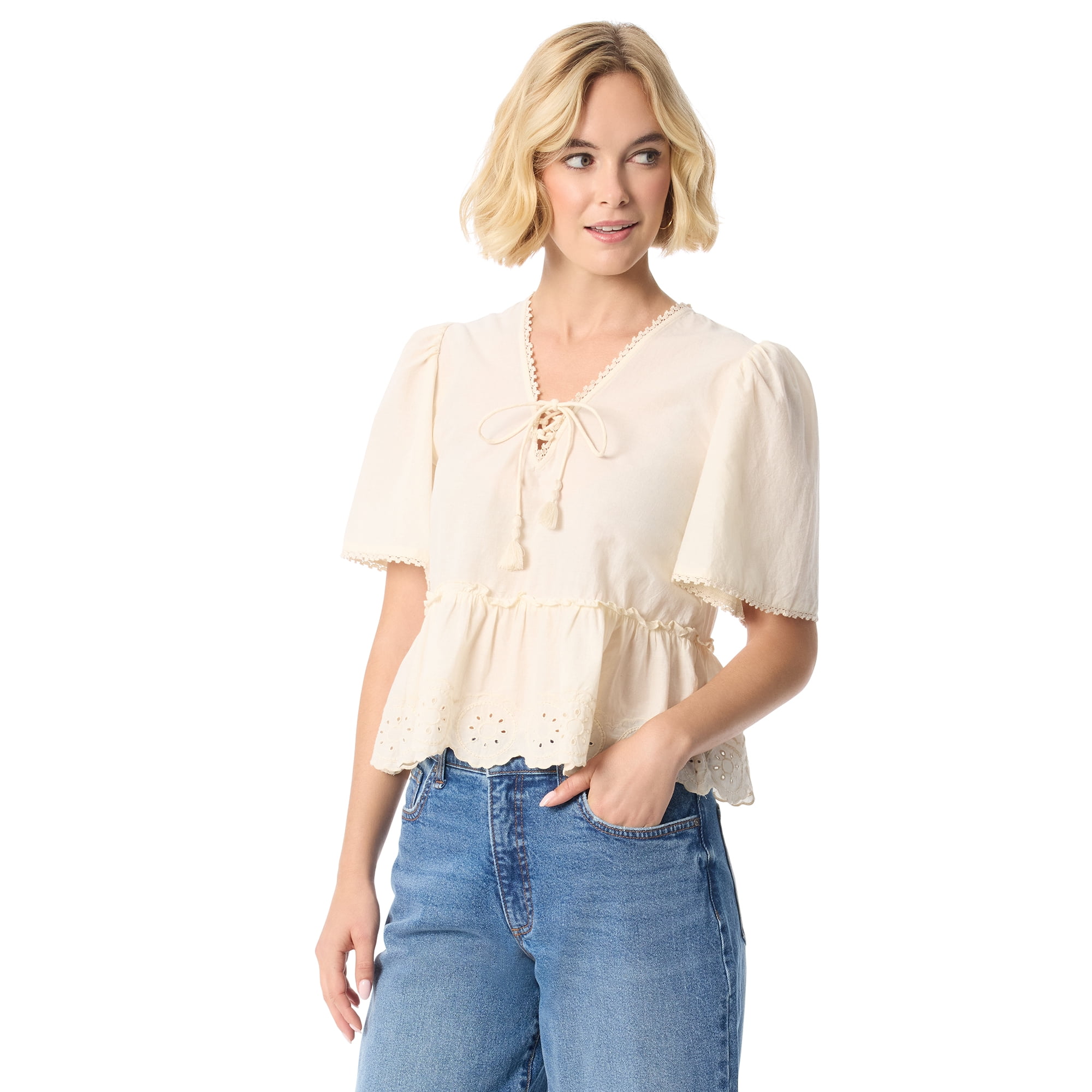 Jessica Simpson Women's Willow Embroidery Blouse, Size XS-XL