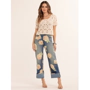 Women's Zinnia Wide Leg Boyfriend Jeans, Sizes 2-16