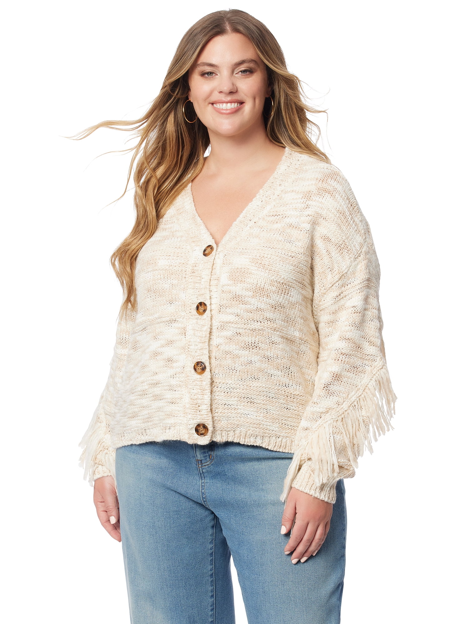 Jessica Simpson women's Aamina Fringe Cardigan Sweater - Walmart.com