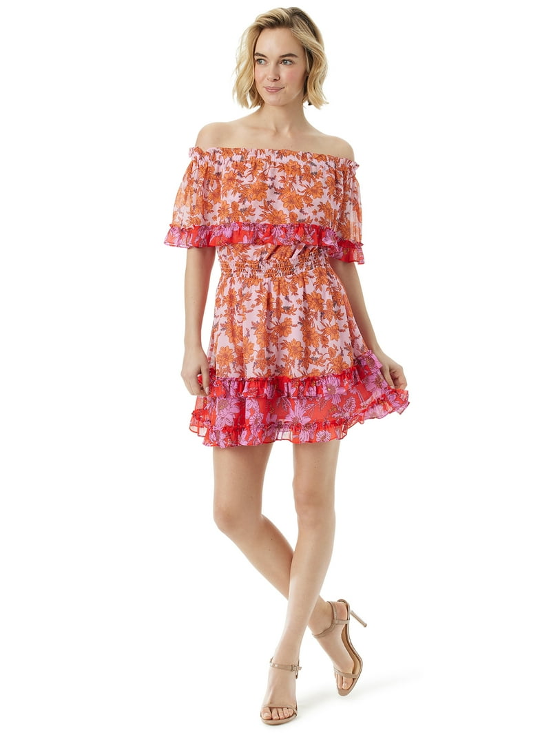Jessica Simpson Women's and Women's Plus Amelia Ruffle Short Dress -  Walmart.com