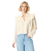 JESSICA SIMPSON Women's and Women's Plus Arista Ruffle Long Sleeve Shirt, Sizes XS-5X