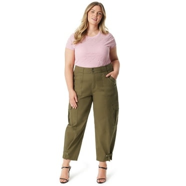 Jessica Simpson Women's and Women's Plus Cargo Low Rise Pants, Sizes 2-26W