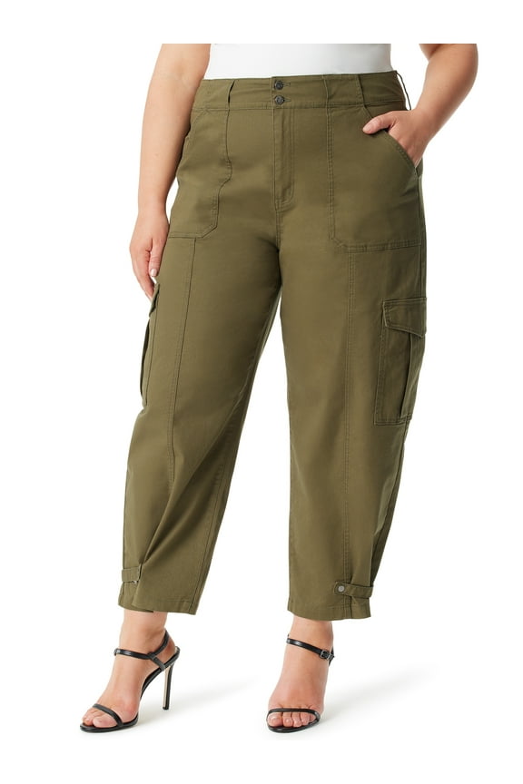 Women's and Women's Plus Cargo Low Rise Pants, Sizes 2-26W