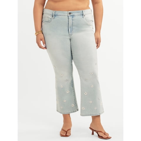 Women's and Women's Plus Daisy Fitted Flare Jeans, 30.5", 32.5", and 34.5" Inseams, Sizes 2-26W