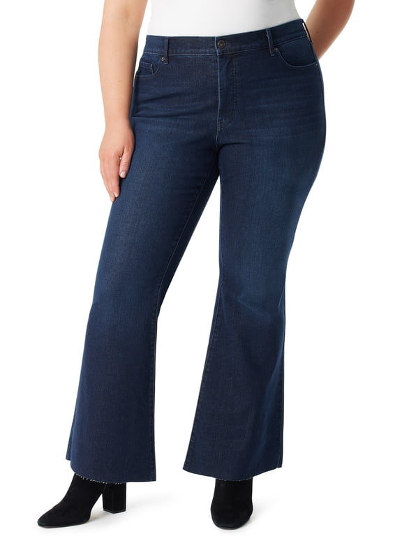Women's and Women's Plus Daisy Fitted Flare Jeans, 30.5", 32.5", and 34.5" Inseams, Sizes 2-26W