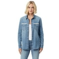 thumbnail image 1 of Jessica Simpson Women's and Women's Plus Denim Button Up Shirt, Sizes XS-4X, 1 of 5