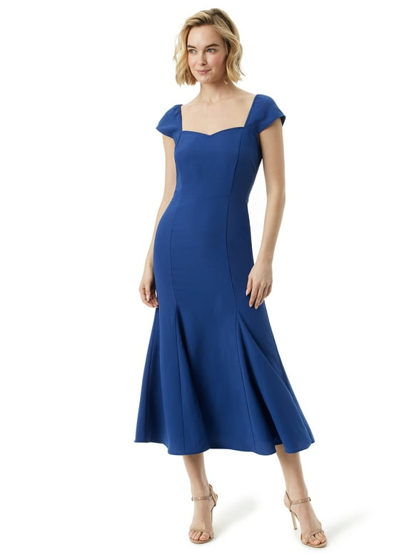 Jessica Simpson Women's and Women's Plus Flare Cap Sleeve Dress