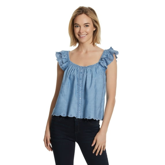 Jessica Simpson Women's and Women's Plus Flutter Sleeve Top