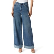 Jessica Simpson Women's and Women's Plus Freesia Wide Leg Cuffed Jeans, 32" Inseam, Sizes 2-24W