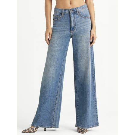 Jessica Simpson Women's and Women's Plus Freesia Wide Leg Jeans, 30", 32", and 34" Inseams, Sizes 2-24W