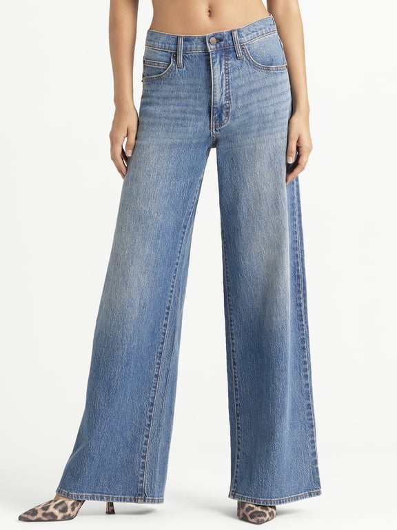 Women's and Women's Plus Freesia Wide Leg Jeans, 30", 32", and 34" Inseams, Sizes 2-16