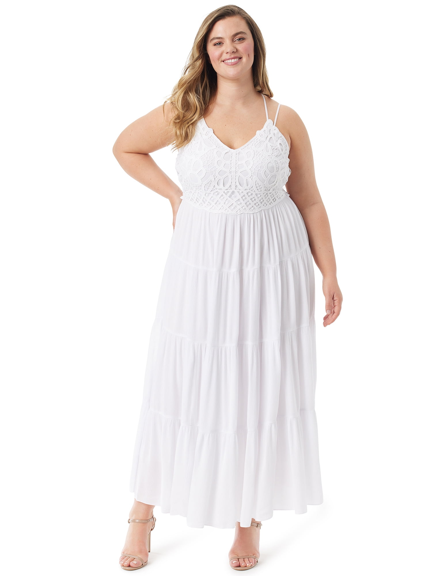 Jessica Simpson Women's and Women's Plus Iris Crochet Cami Dress -  Walmart.com