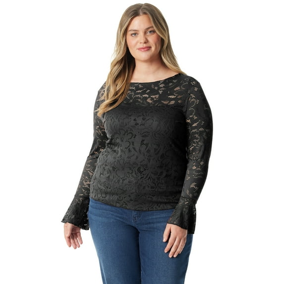 Jessica Simpson Women's and Women's Plus Lace Knit Top