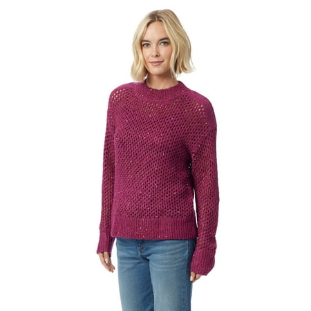 Jessica Simpson Women's and Women's Plus Mukami Open Knit Sweater, Sizes XS-4X