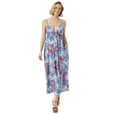 No Boundaries Twist Maxi Dress, Women's and Women's Plus - Walmart.com