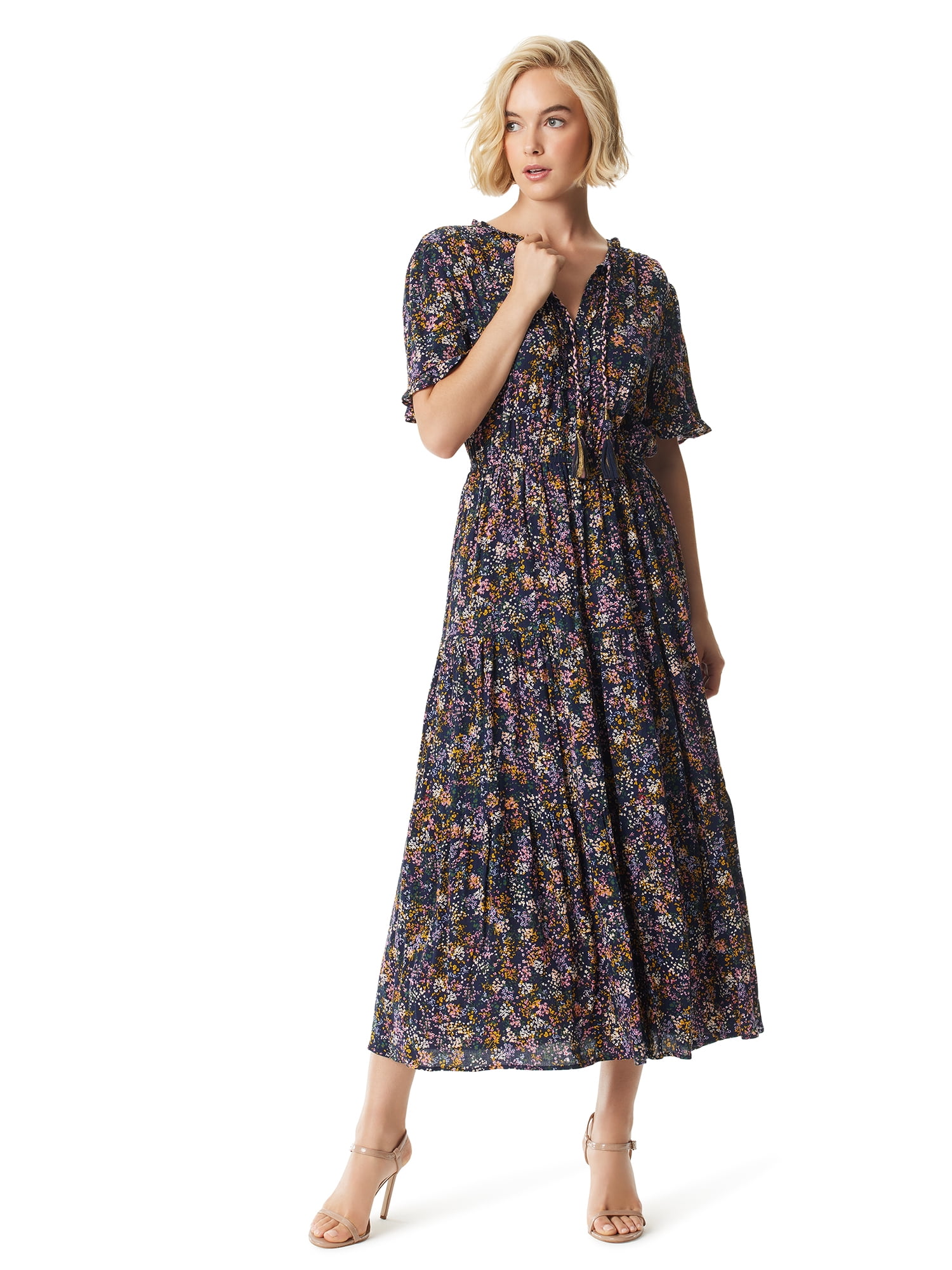 chinese dress ladies JS Jessica Simpson Sosa Tiered Dress in Shell-Calia Paisley