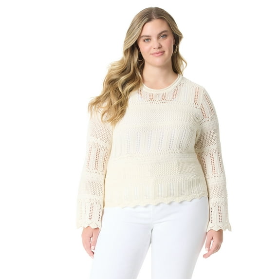 Jessica Simpson Women's and Women's Plus Pointelle Pullover, Sizes XS-5X