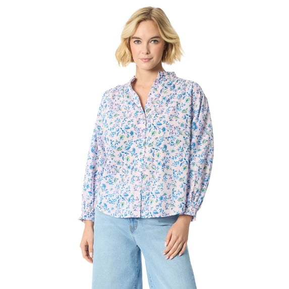 Jessica Simpson Women's and Women's Plus Rowen Button Front Shirt, Sizes XS-5X