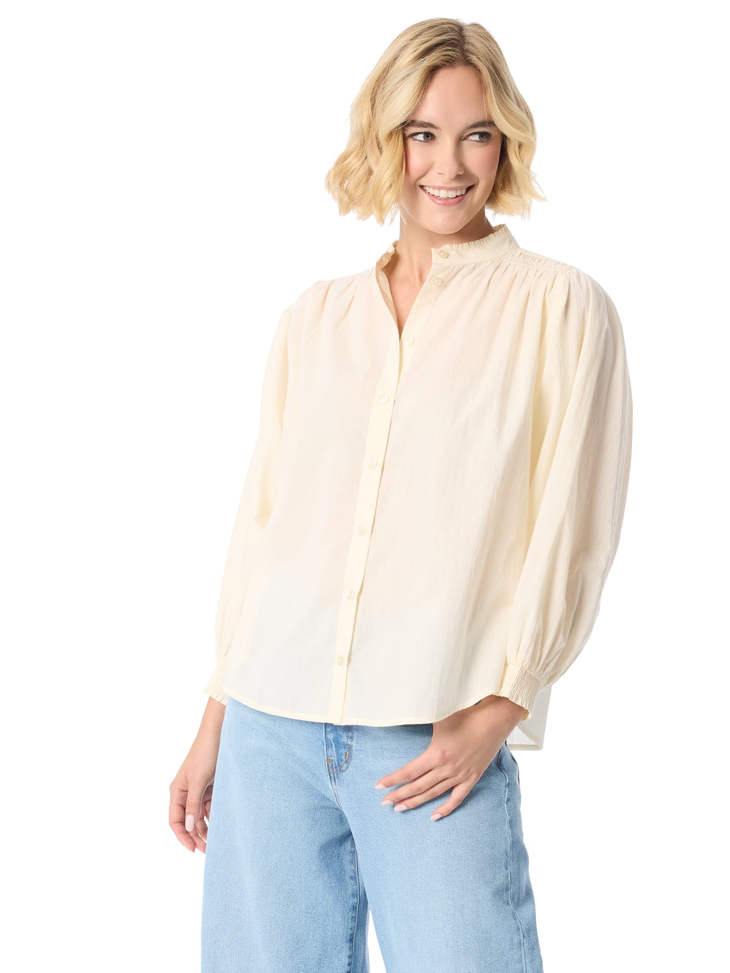 Jessica Simpson Women's and Women's Plus Rowen Button Front Shirt, Sizes XS-5X