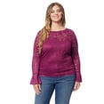 thumbnail image 1 of Jessica Simpson Women's and Women's Plus Sarah Lace Mesh Top, Sizes XS-4X, 1 of 5