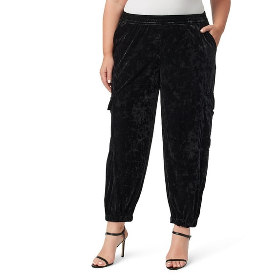 Jessica Simpson Women's and Women's Plus Size Crushed Velvet Cargo Pants, Sizes XS-4X
