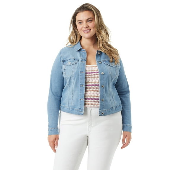 Jessica Simpson Women's and Women's Plus Uptown Jean Cropped Denim Jacket