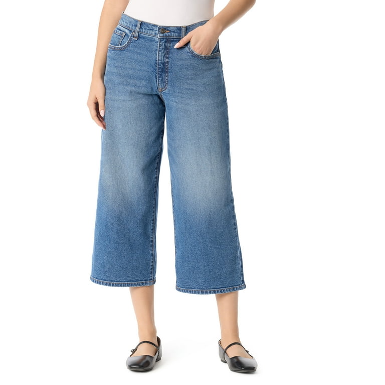Jessica Simpson Women's and Women's Plus Wide Leg Crop Jeans Jessica Simpson Women's and Women's Plus Wide Leg Crop Jeans