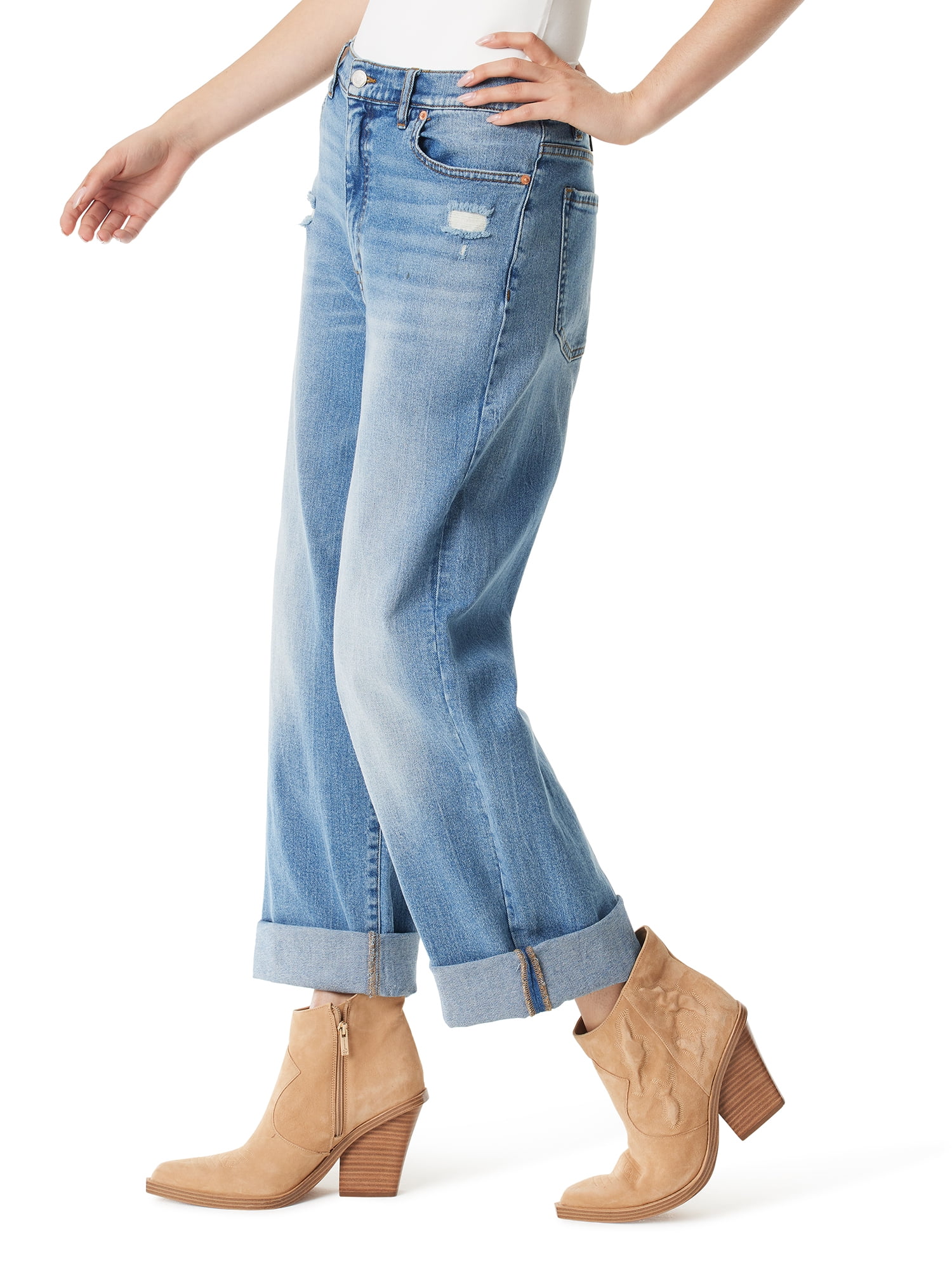 JESS  Jessica Simpson Women's Plus Zinnia Boyfriend Jeans Mid Rise